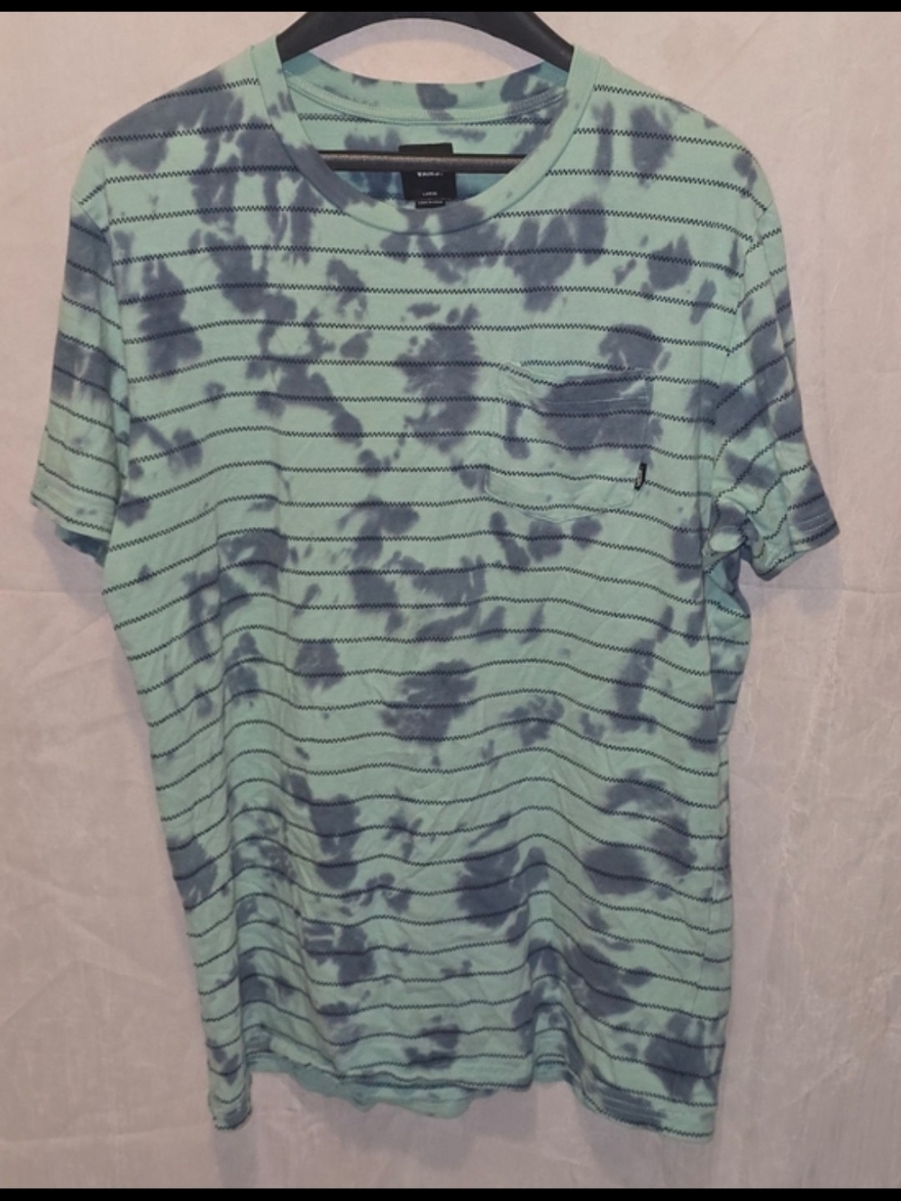 (2 For $30) Vans Men's Mint and Blue Tie-Dye Stripe Tee